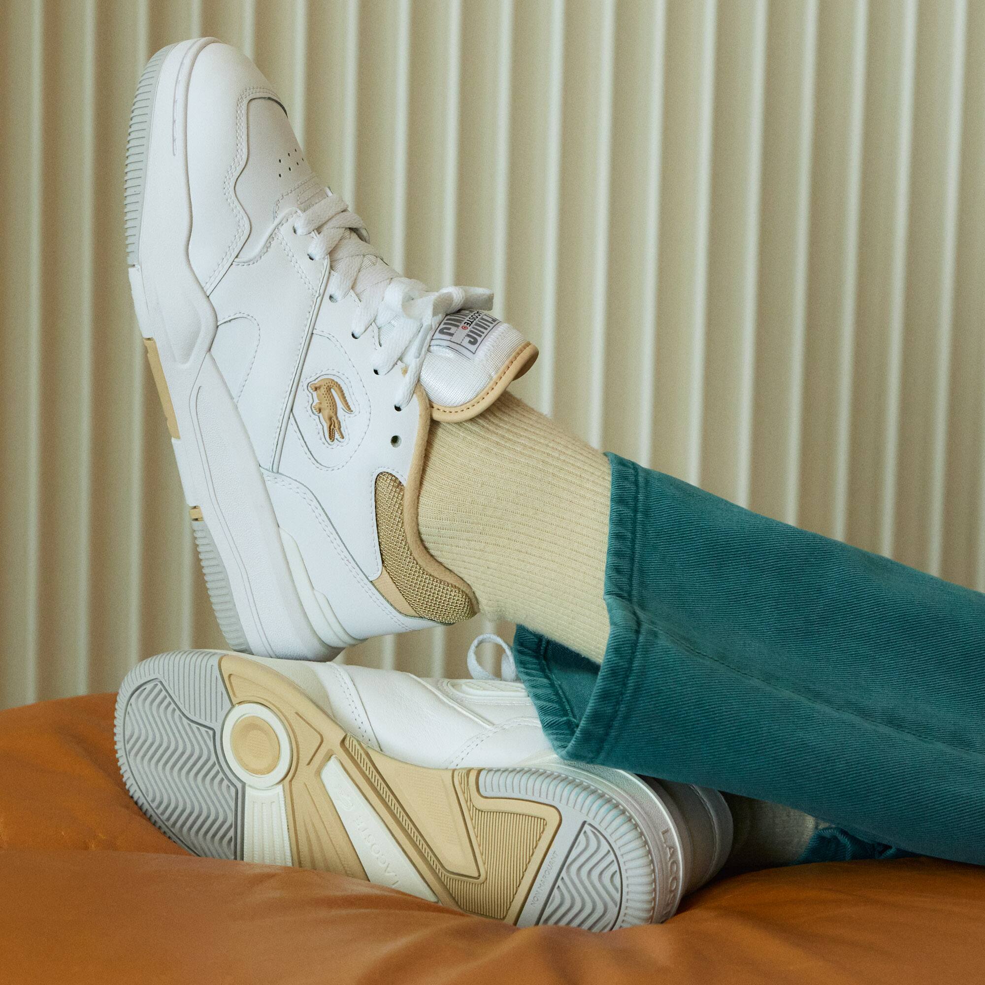 Damen-Sneaker Lineshot aus Leder mit Kontrast-Schuhkragen Sneakers - Weiss - Lacoste - Damen