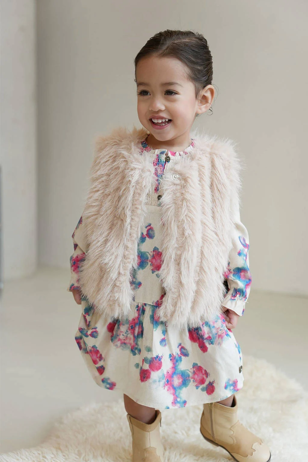 Like Flo imitatiebont gilet Grace taupe