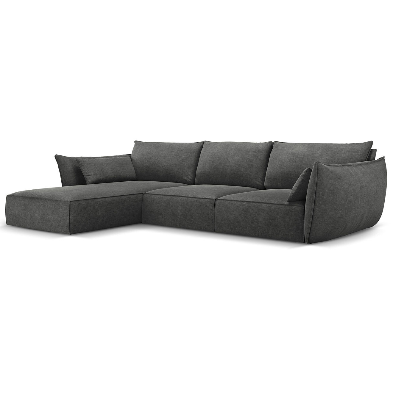 Mazzini Sofas Canapé D'Angle Gauche Vanda 5 Places 2 gris - 208x166x85 cm