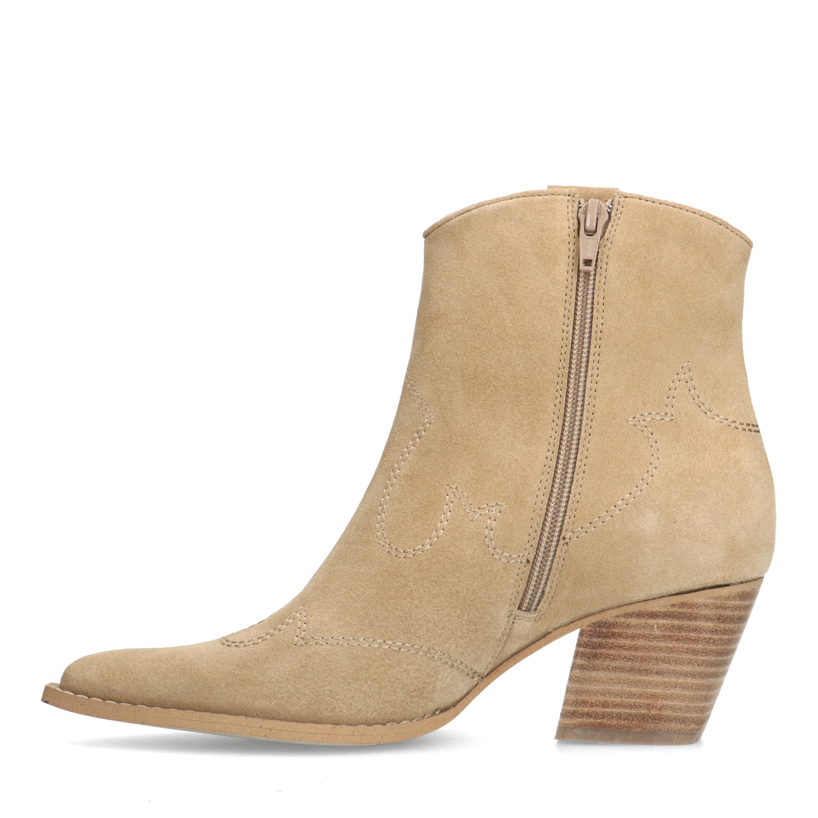 Beige suède cowboy laarzen