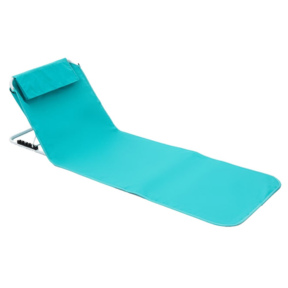 (150x54cm) Faltbare Strandmatte Outdoor Beach Liegestuhl mit Lehne - Hellblau