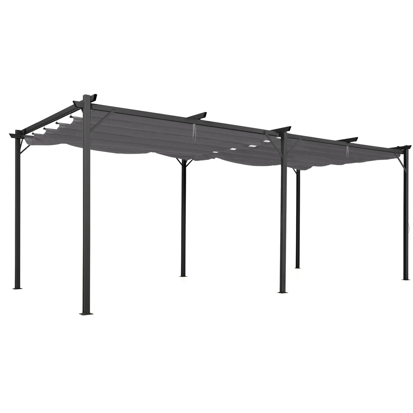 Pergola toit rétractable 6 pieds 3x6 M tonnelle gris anthracite