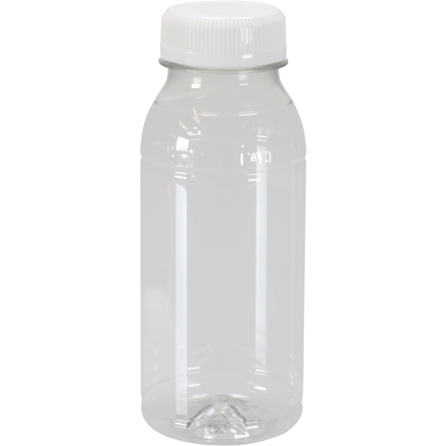 Fles, petfles, Gerecycled PET, met vaste dop, 250ml, transparant/wit