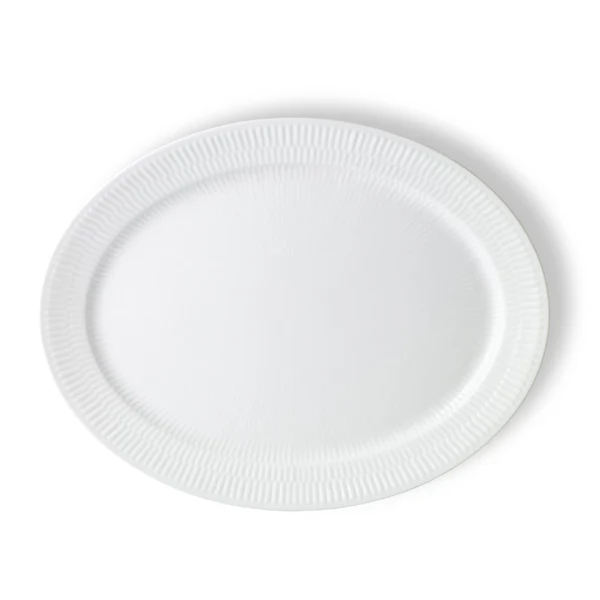 Royal Copenhagen  Hvid Riflet fad - 33 cm.