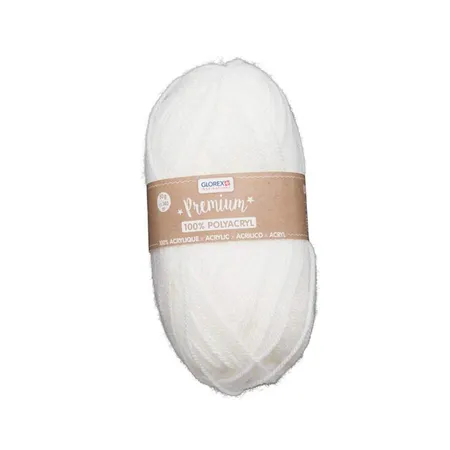 Glorex Premium Wolle aus 100 % Acryl, 50 g, ca. 140 m, weiß