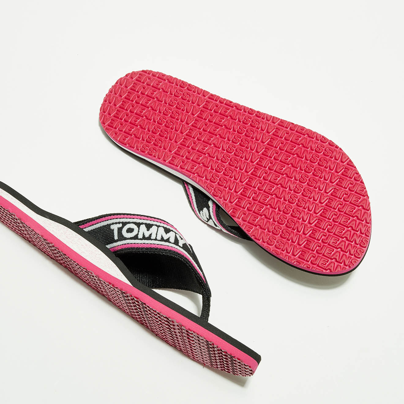 Tommy Hilfiger Tongs Pop Webbing Beach noir/rose/blanc