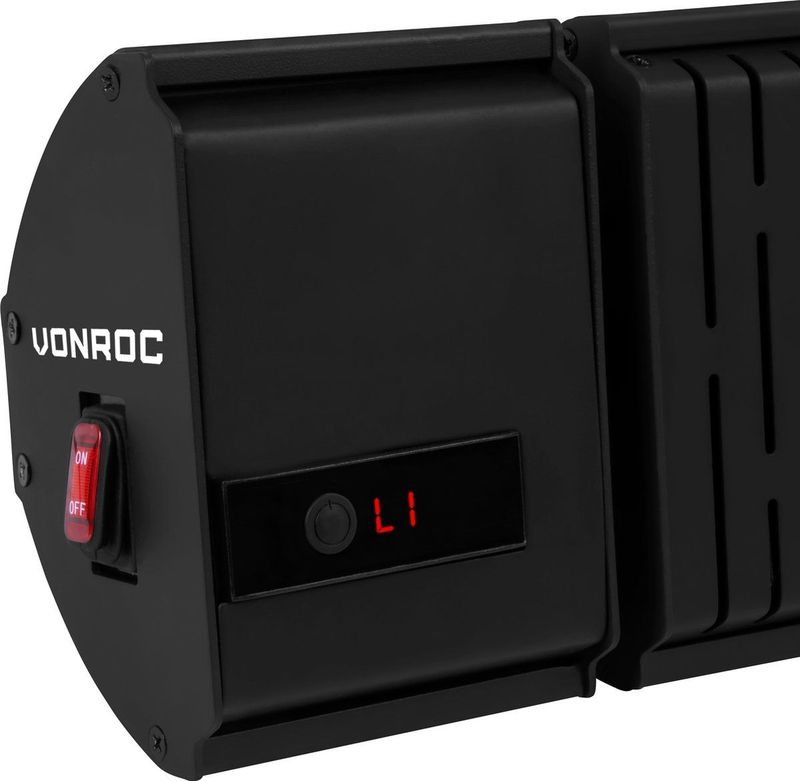 VONROC Terrasverwarmer Volsini PRO - 2000W - Instelbare Warmteniveaus - Timer