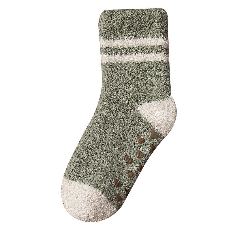 Mimiyu - Gestreepte fleece korte sokkenset