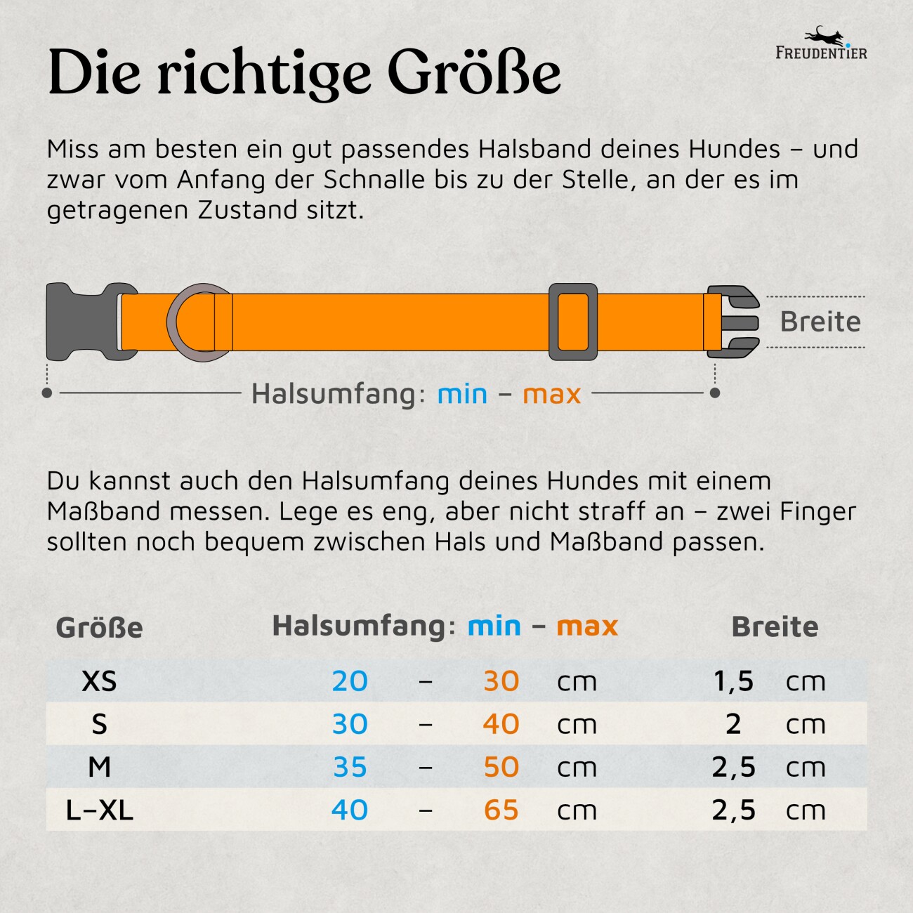 Freudentier Hundehalsband, leicht & komfortabel, Clyde Kollektion braun XS