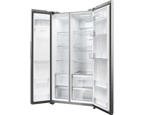 HAIER HSW59F18EIMM side-by-side koelkast, afmetingen (B x H x D): 90,5 x 177,5 x 72,6 cm, koelgedeelte: 391 l, vriesgedeelte: 210 l, roestvrij staal