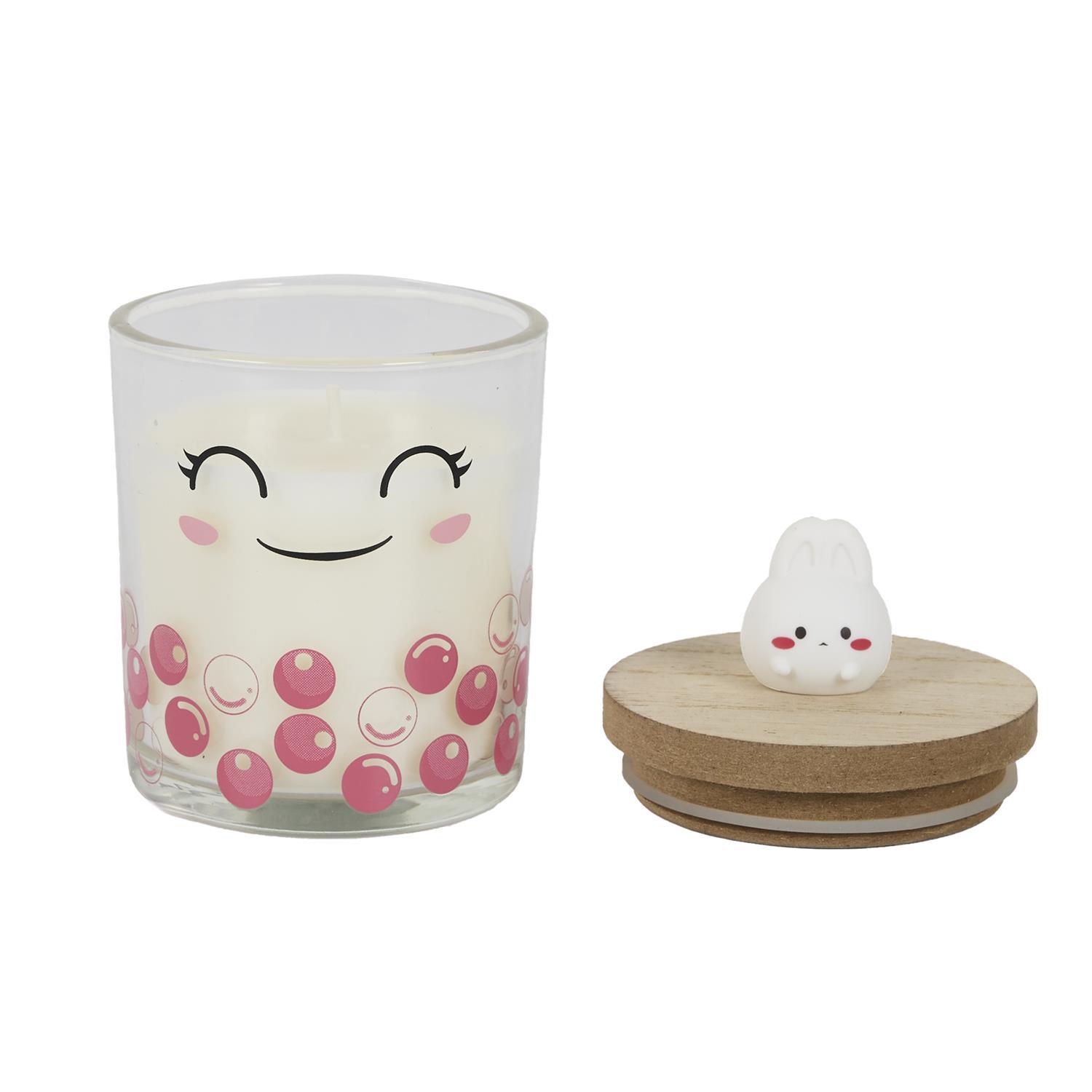 BOUGIE PARFUMEE VERRE TOP BOIS KAWAII