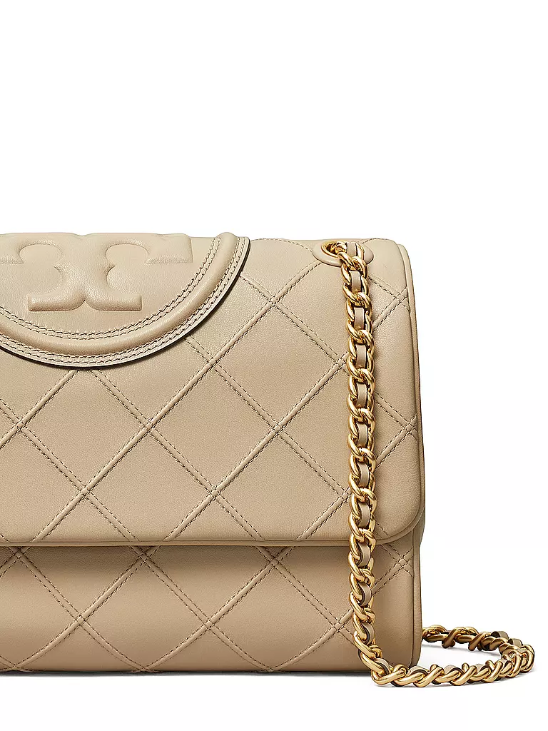 TORY BURCH Ledertasche - Umhängetasche FLEMING  creme