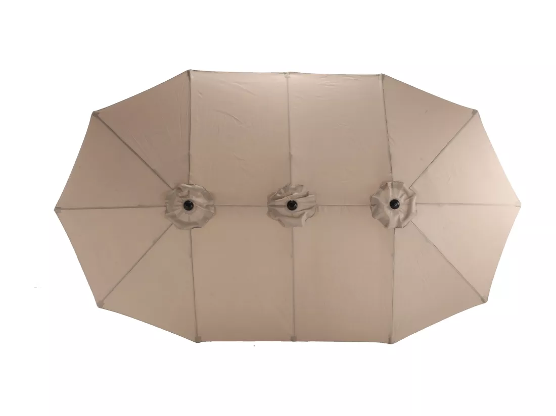 Parasol déporté - en acier et 100% tissu polyester - pour balcon jardin plage - Sans Base - 294x294x250cm - Kaki