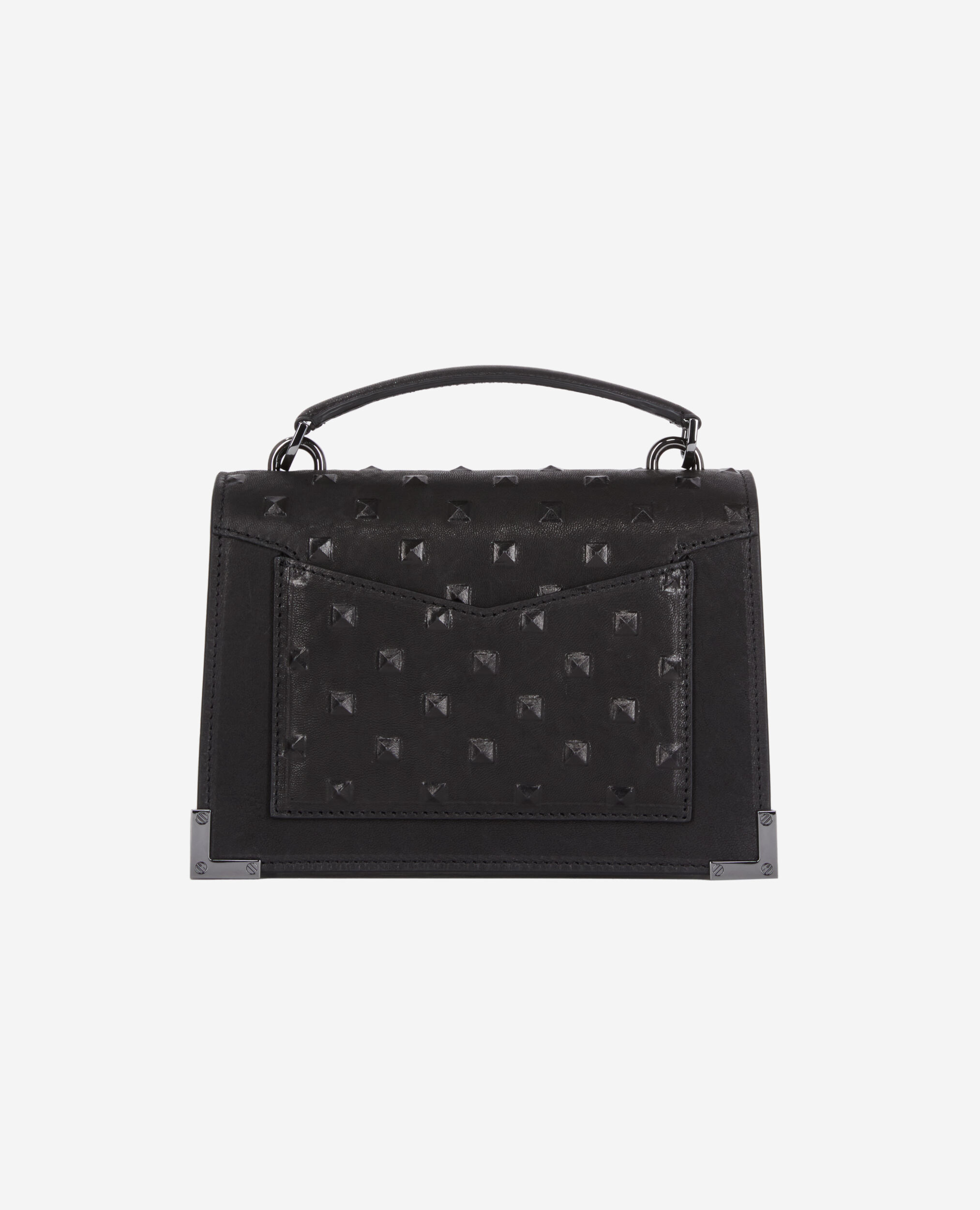 Sac Emily small en cuir noir effet clous