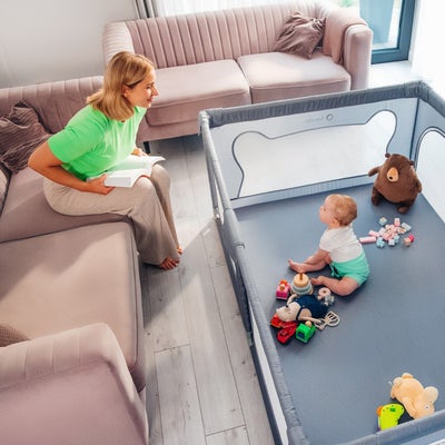 Lionelo WILLOW Lekegrind  for Barn & Baby, Grey Concrete