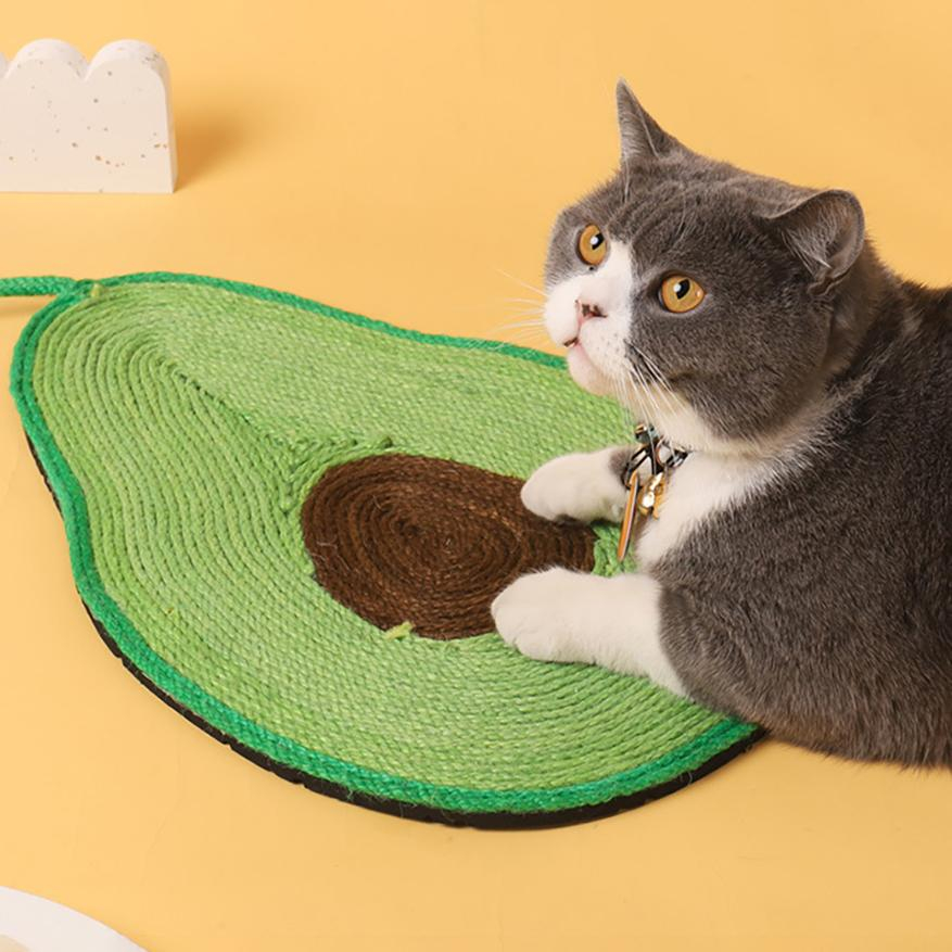 (43x28cm) Sisal Krallen Kratzmatte Robuster Katzen Kratzteppich zum Aufhängen - Avocado