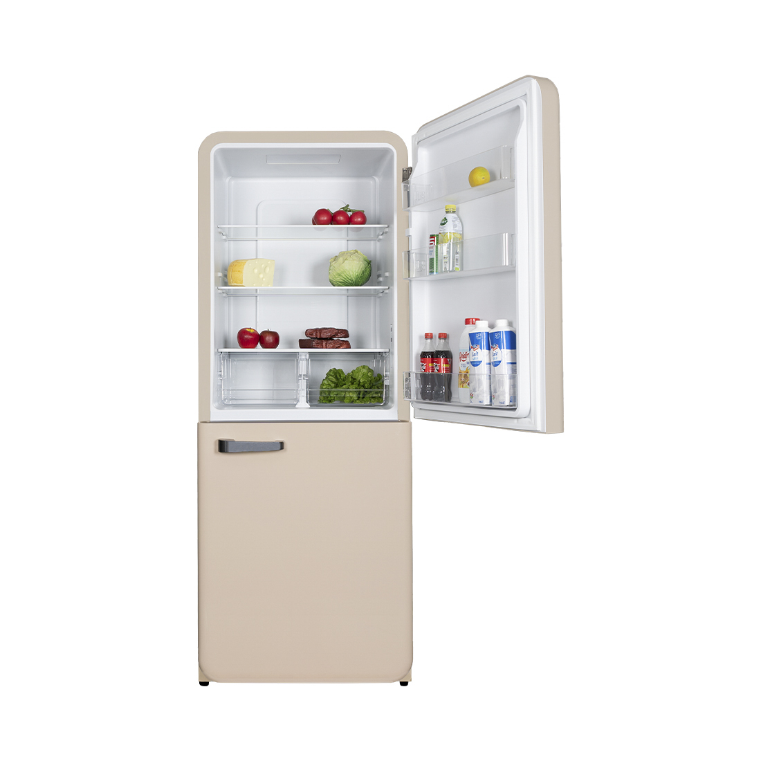 Kibernetik KSTK401 Retro Kühl-Gefrierkombination 401 Liter, beige