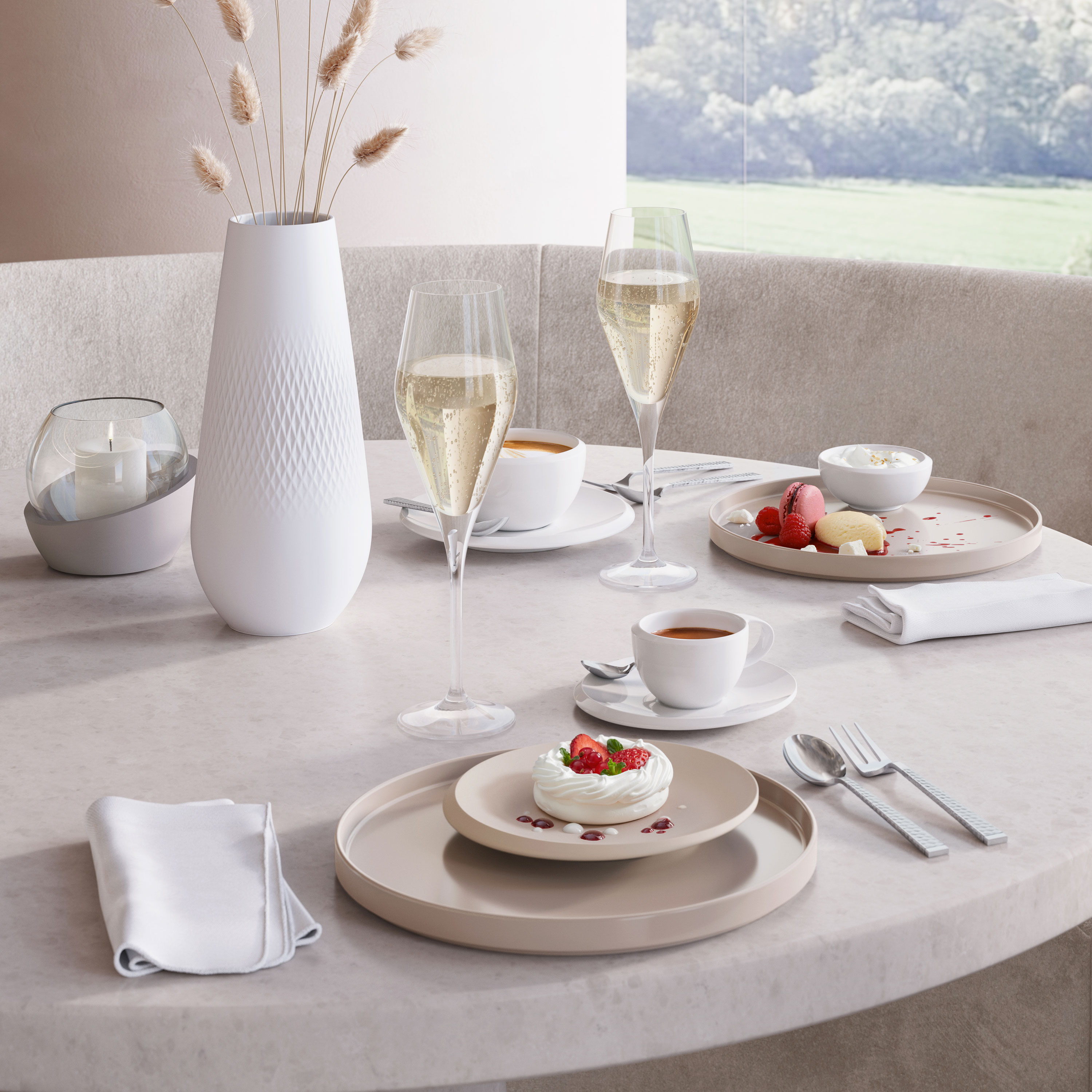 NewMoon Bread plate Beige, 6.4'', Premium Porcelain