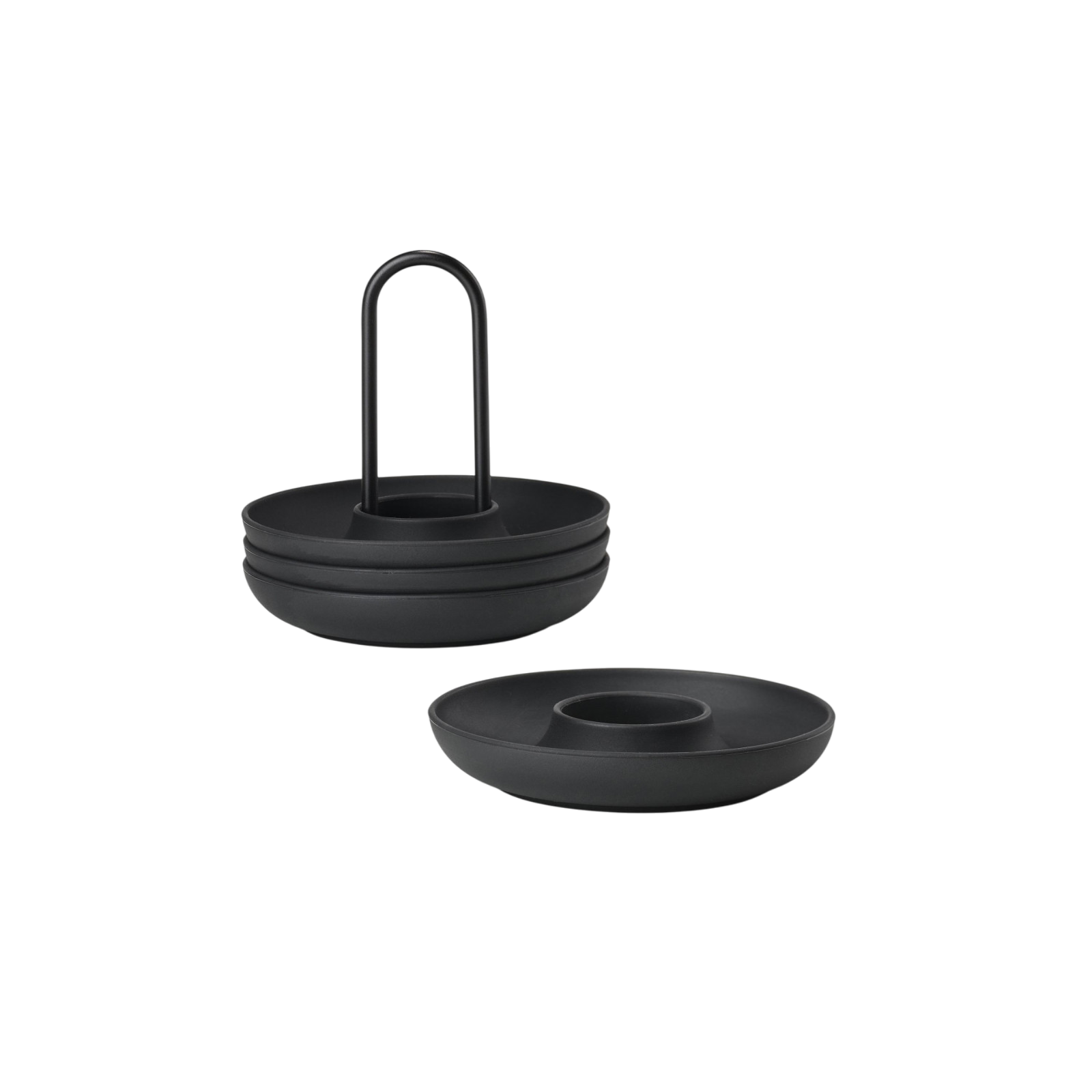 Eierbecher Singles 4er Set, Schwarz