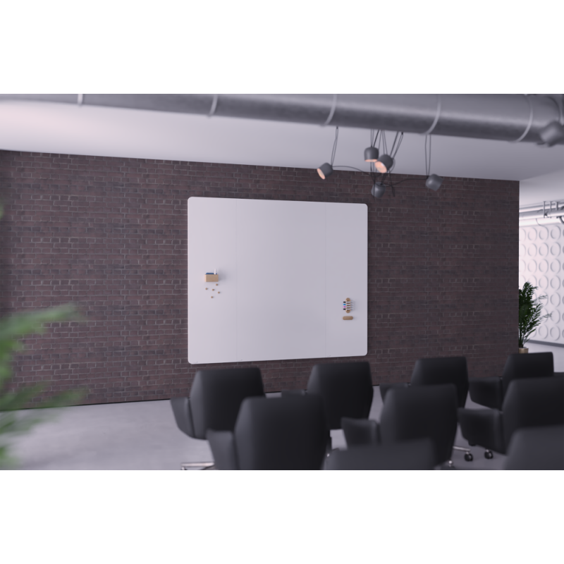 Tableau blanc émaillé XL WALL-UP 200x60cm - Coin droit arrondi - Legamaster