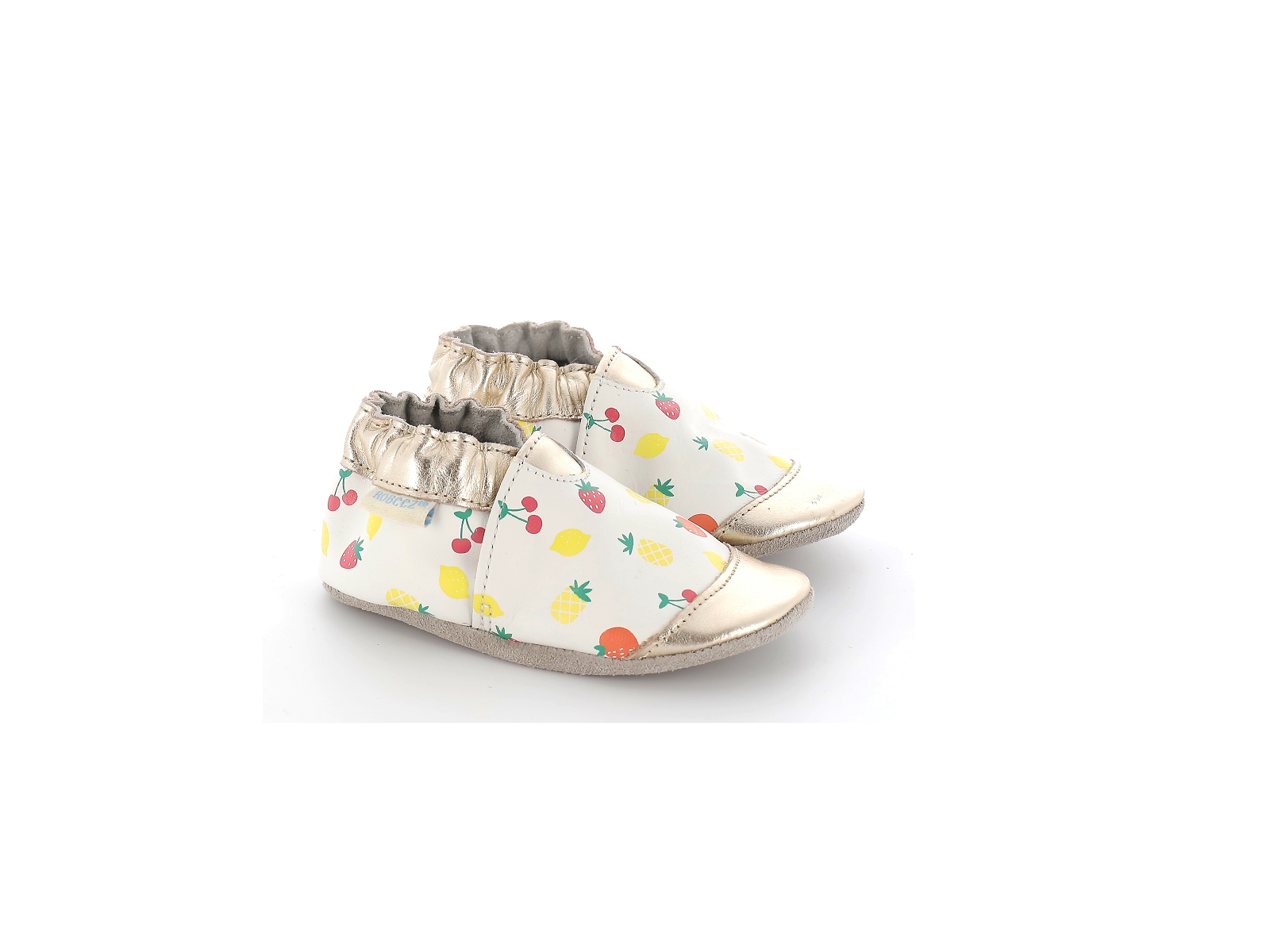 Robeez-GOLD SUMMER Cuir Blanc-Or