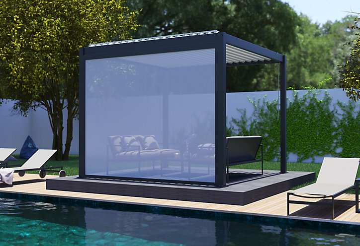 Store façade pour pergola Cameo gris l. 2,88m