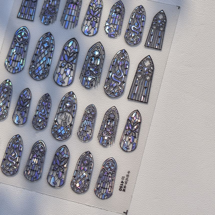 tomoni - Nail Art Stickers met Gebeitst Ramen