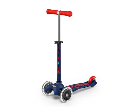MICRO - Trottinette mini deluxe led - bleu marine