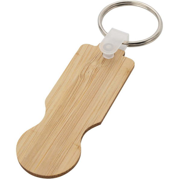 PF Concept 104593 - Porte-clés Ronan en bambou avec jeton pour chariot