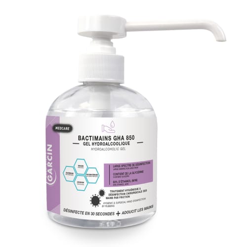 Gel hydroalcoolique Laboratoire Garcin Bactimains GHA 850 flacon de 300ml