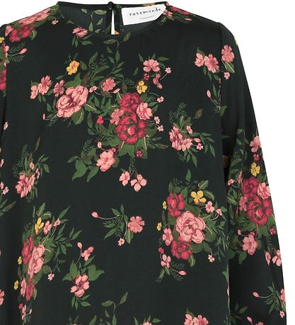 Rosemunde Kleid - Black Print Rose