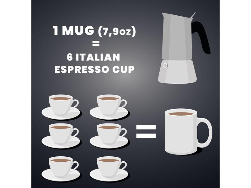 Bialetti Espressokocher Venus 6 Tassen, Silber Italienische Espressokanne – ein Design-Klassiker