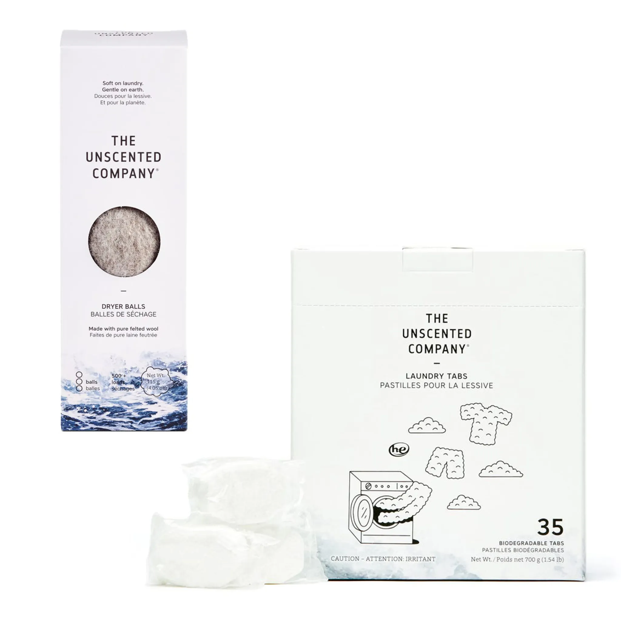 The Unscented Company Pastilles pour la lessive (35) + Balles de séchage (3)