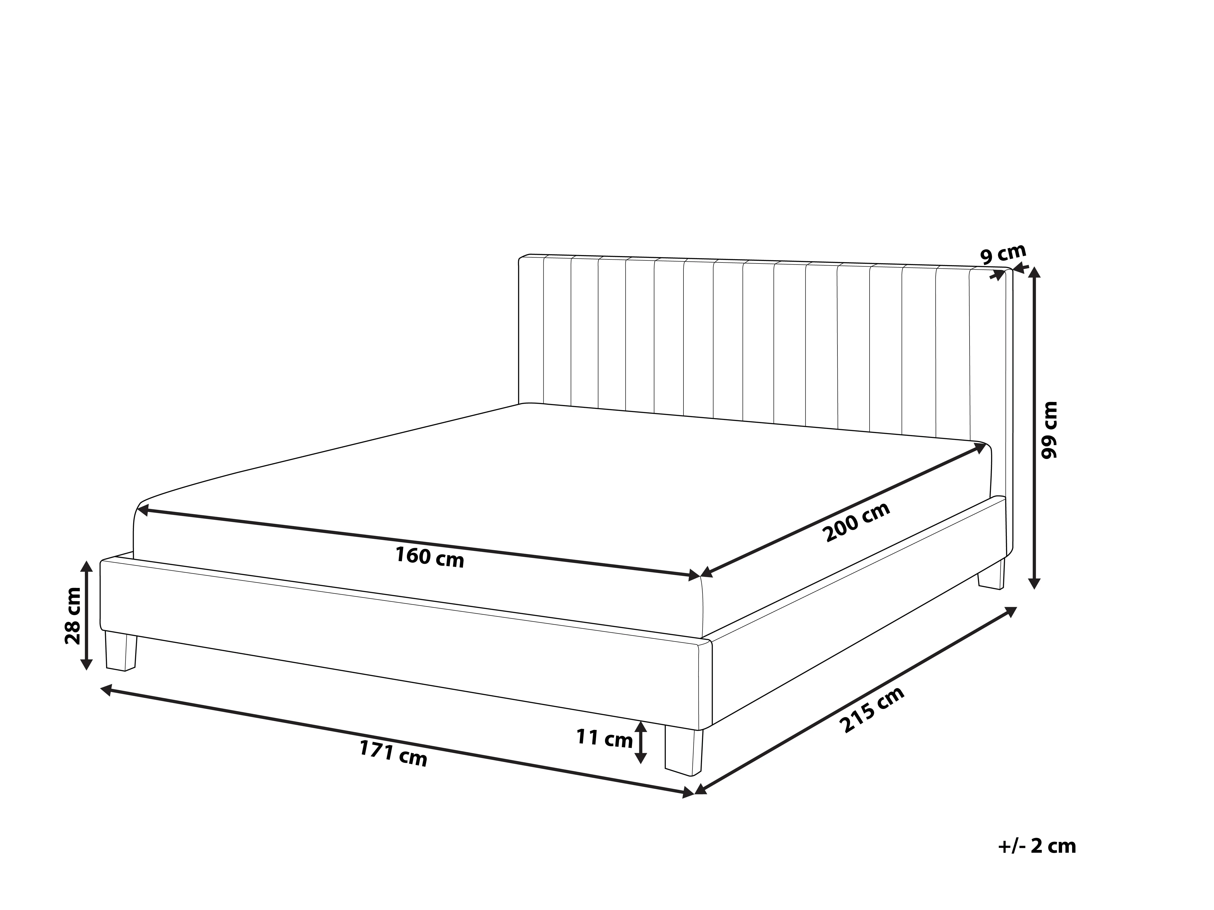 Bed Kunstleer POITIERS 160 x 200 cm Grijs