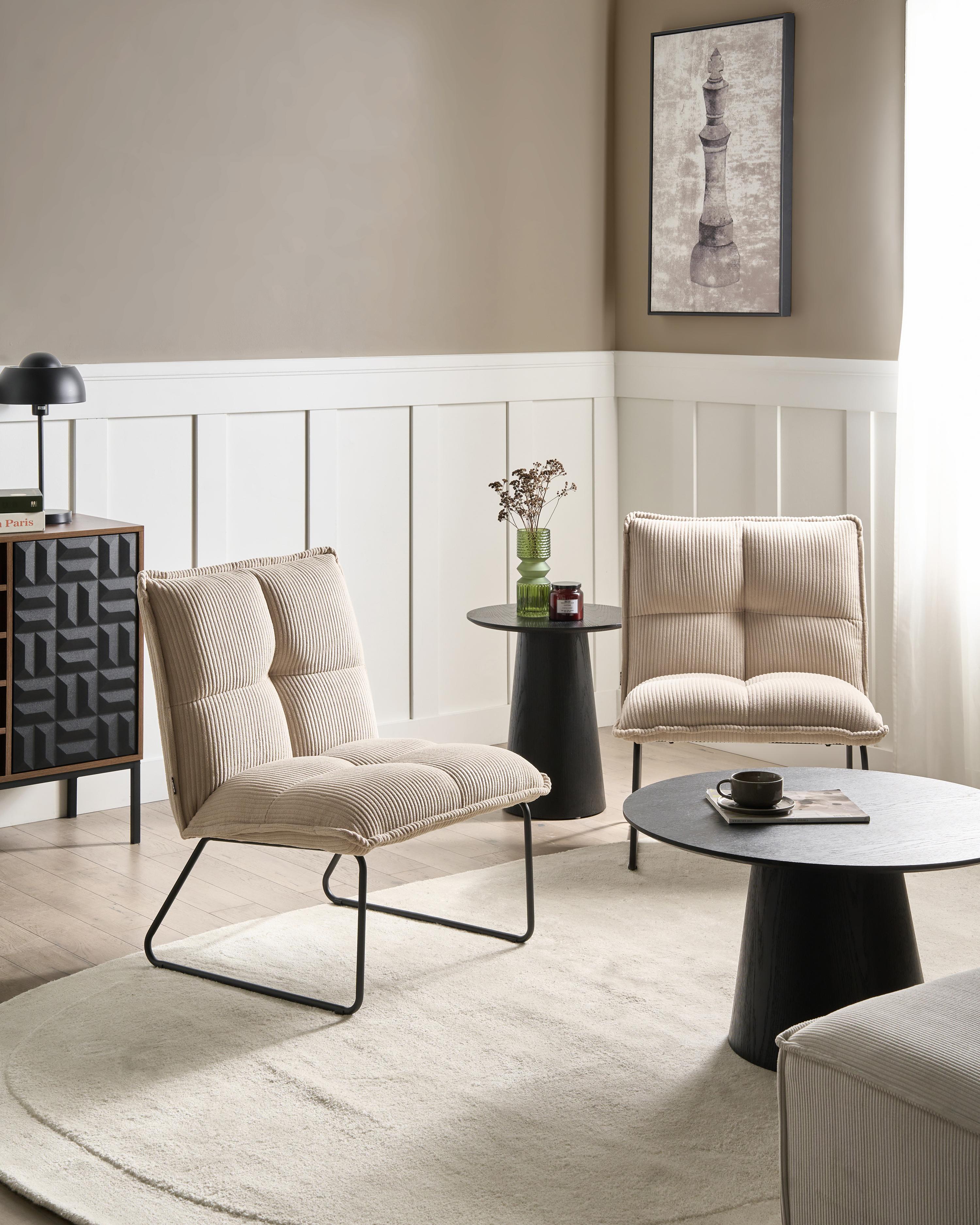 Set van 2 fauteuils BJASTA Corduroy Beige