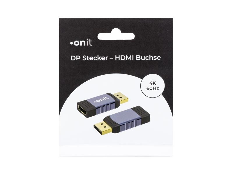 onit Adapter DisplayPort - HDMI, 1 Stück Videoadapter DP auf HDMI