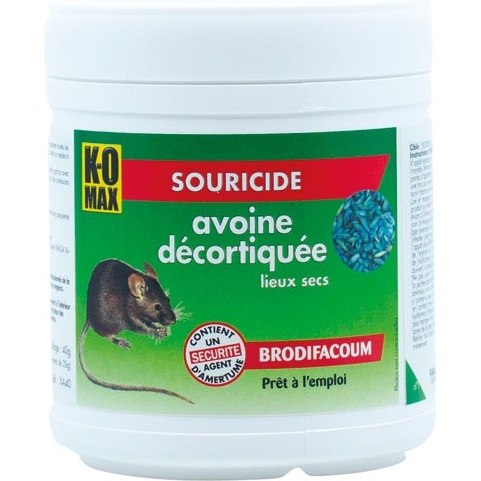 Appât céréales - souricide - avoine décortiquée - 40 g - 2 sachets de 20 g