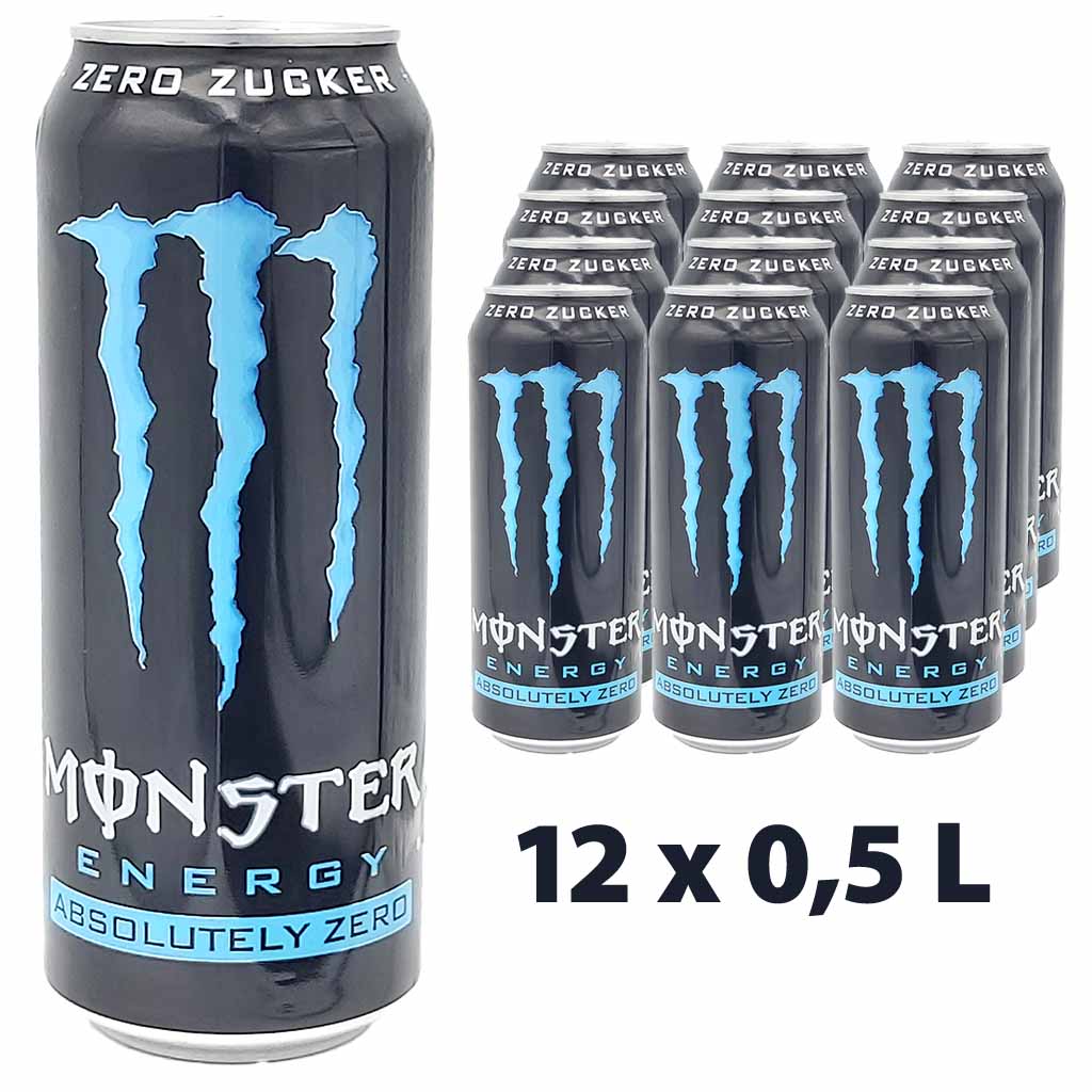 12x Monster Energy Absolutely Zero DOSE á 500ml=6L MHD:30.7.26