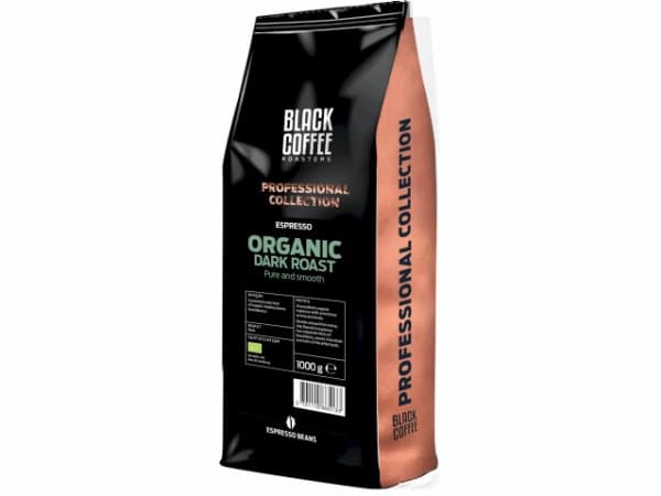 Espresso Black Coffee Organic Dark hele bønner 1kg/ps - (6 stk.)