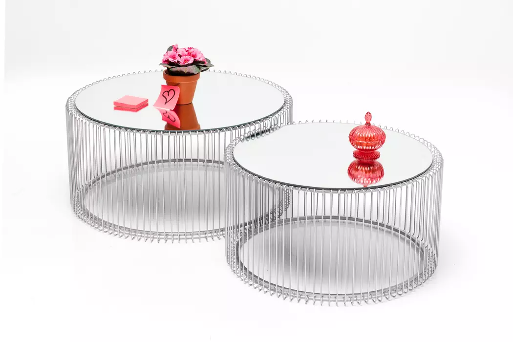 Couchtisch Wire Silber 80898 2er Set