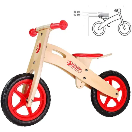 BEST Sporting Kinder Laufrad aus Holz, ab 2 - 3 Jahre, Sattel verstellbar