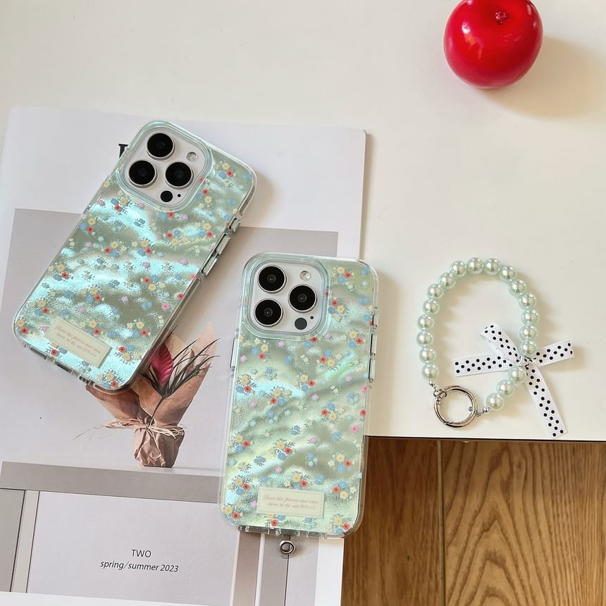 Pixel Dream - Bloemen telefoonhoesje / bandje / set - Apple iPhone 16 Pro Max / 16 Pro / 16 Plus / 16 / 15 Pro Max / 15 Pro / 15 Plus / 15 / 14 Pro Max / 14 Pro / 14 Plus / 14 / SE / 13 Pro Max / 13 Pro / 13