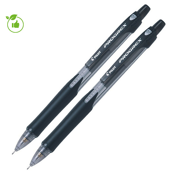 Porte mines rechargeables Pilot Begreen Progrex coloris noir, lot de 2
