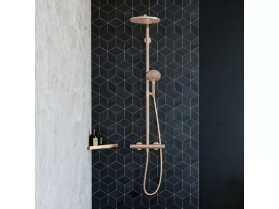 Colonne de douche thermostatique HANSGROHE Croma Select S 280 Aspect dorée poli + nettoyant Briochin