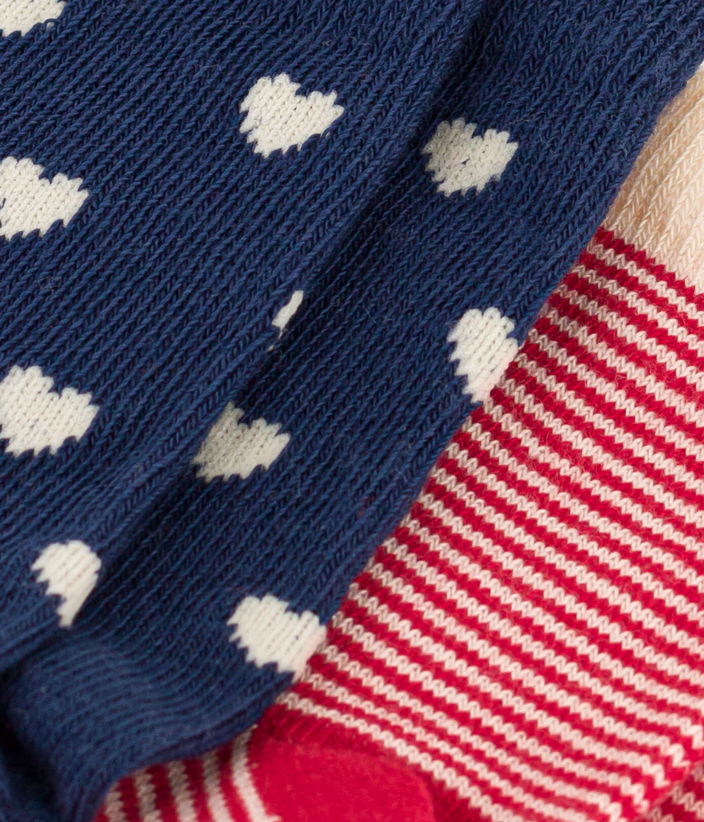 Lot de 2 paires de chaussettes cœurs en jersey de coton bébé
