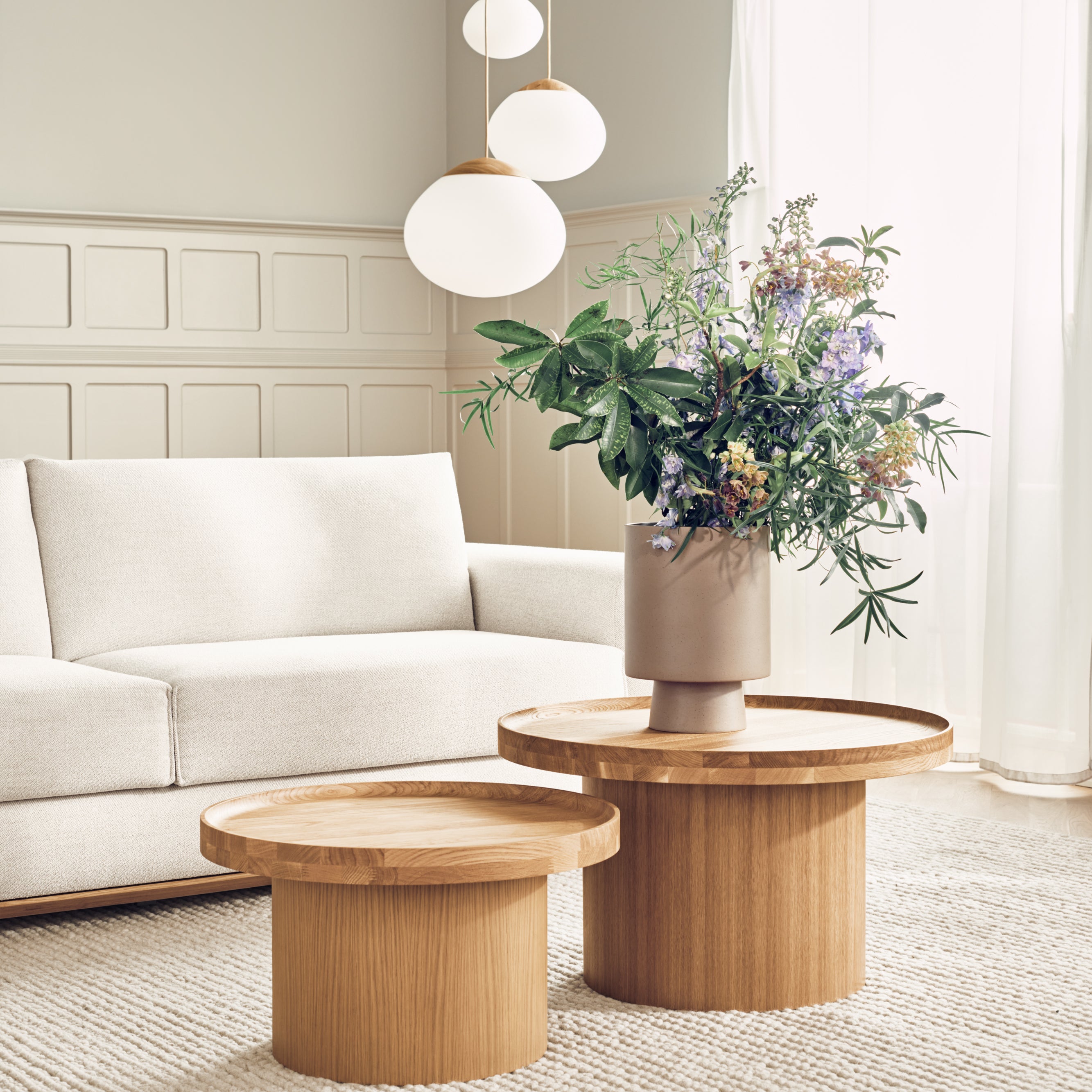 Bolia Plateau Bijzettafel - H 34 x Ã 61 cm -  Gelakt Eiken