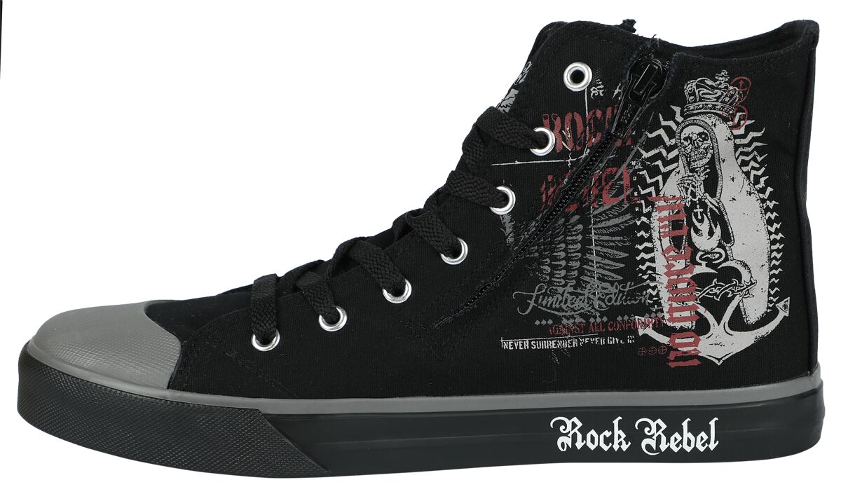 Skeleton Nun - Basketsz Zippées | Rock Rebel by EMP Baskets hautes