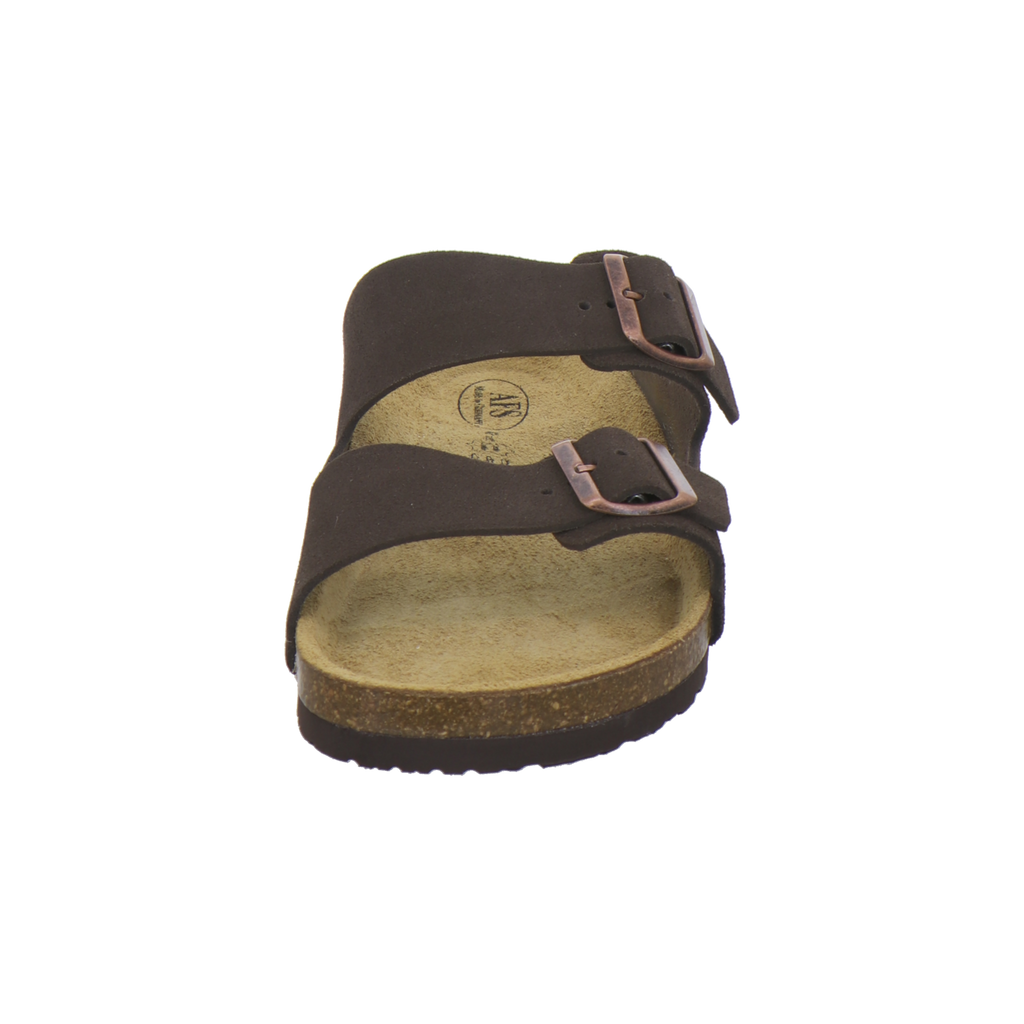 Pantoletten Herren Leder Zweischnaller espresso