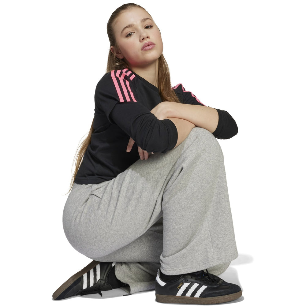 Køb adidas Originals Medium Grey Heather/White Wide Leg Bukser