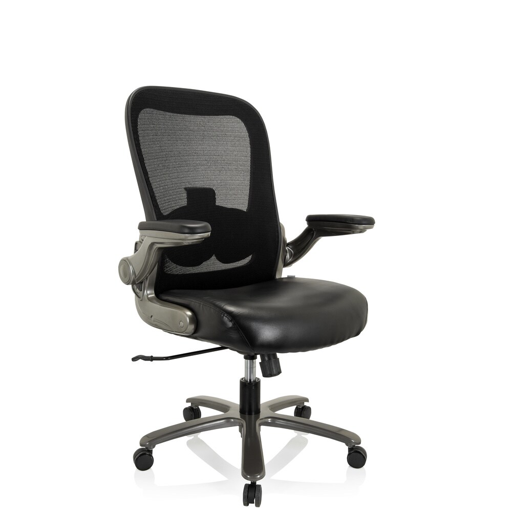 XXL Drehstuhl INSTRUCTOR T I Kunstleder/Netzstoff mit abklappbaren Armlehnen hjh OFFICE